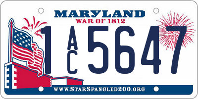 MD license plate 1AC5647