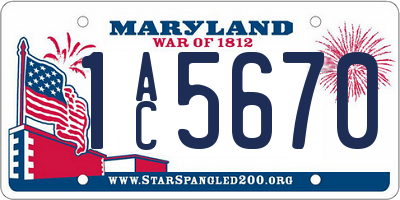 MD license plate 1AC5670