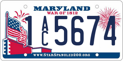 MD license plate 1AC5674