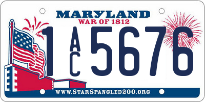 MD license plate 1AC5676
