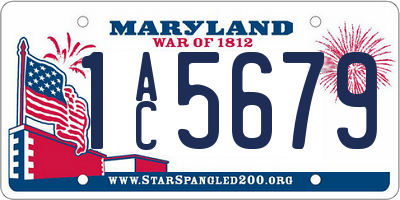 MD license plate 1AC5679