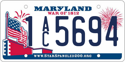 MD license plate 1AC5694