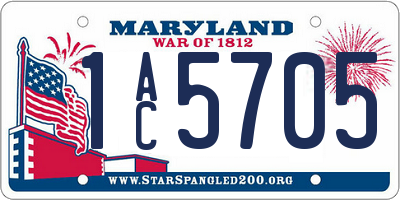 MD license plate 1AC5705