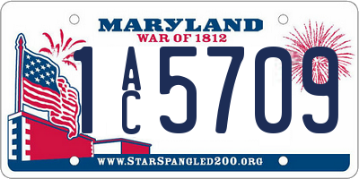 MD license plate 1AC5709