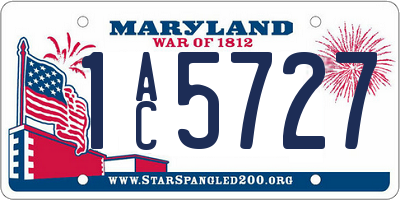 MD license plate 1AC5727