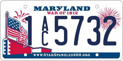 MD license plate 1AC5732