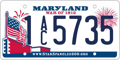 MD license plate 1AC5735