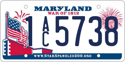 MD license plate 1AC5738