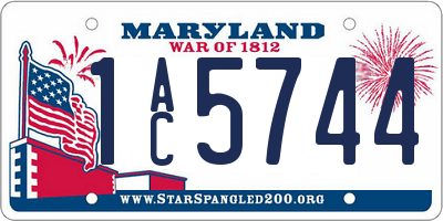MD license plate 1AC5744
