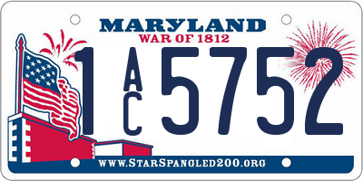 MD license plate 1AC5752