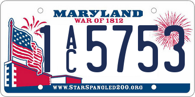 MD license plate 1AC5753