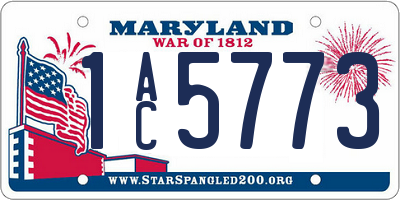 MD license plate 1AC5773