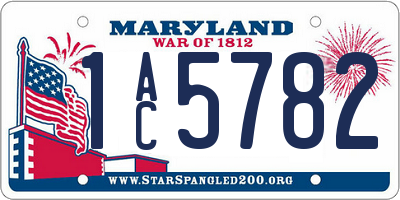 MD license plate 1AC5782