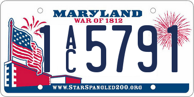 MD license plate 1AC5791