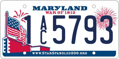 MD license plate 1AC5793