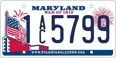 MD license plate 1AC5799