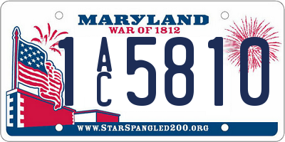 MD license plate 1AC5810