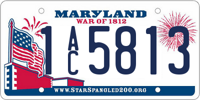 MD license plate 1AC5813