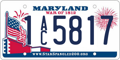MD license plate 1AC5817