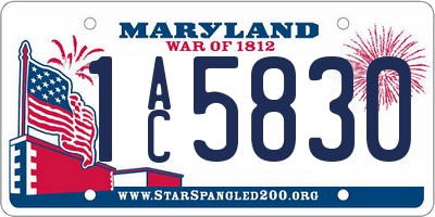 MD license plate 1AC5830