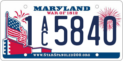 MD license plate 1AC5840