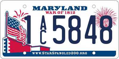 MD license plate 1AC5848