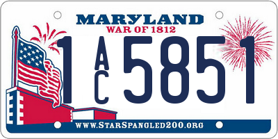 MD license plate 1AC5851