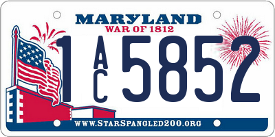 MD license plate 1AC5852
