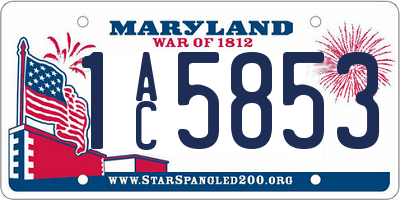 MD license plate 1AC5853