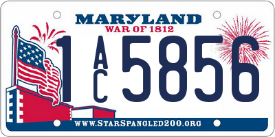 MD license plate 1AC5856