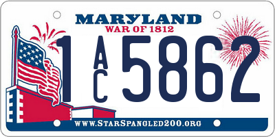 MD license plate 1AC5862