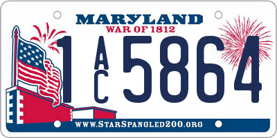 MD license plate 1AC5864