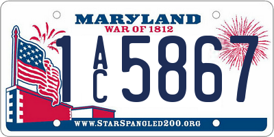 MD license plate 1AC5867