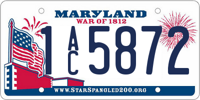 MD license plate 1AC5872