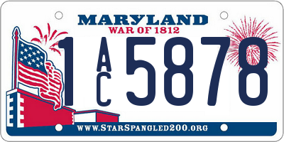 MD license plate 1AC5878