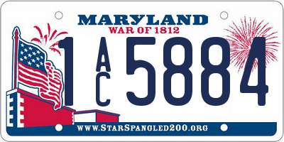 MD license plate 1AC5884