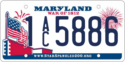 MD license plate 1AC5886