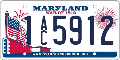 MD license plate 1AC5912