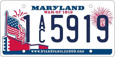 MD license plate 1AC5919