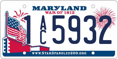 MD license plate 1AC5932
