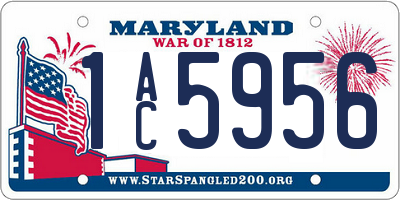 MD license plate 1AC5956