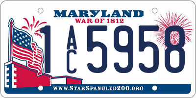 MD license plate 1AC5958