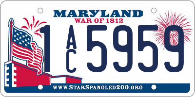 MD license plate 1AC5959