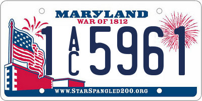 MD license plate 1AC5961