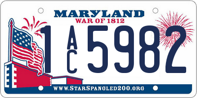 MD license plate 1AC5982