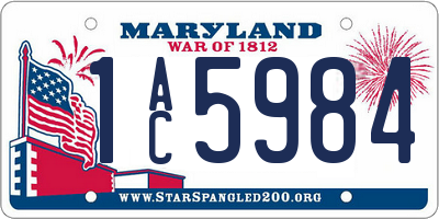 MD license plate 1AC5984