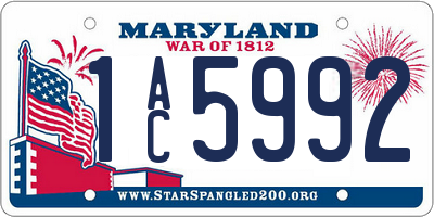 MD license plate 1AC5992