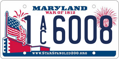 MD license plate 1AC6008