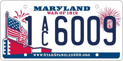 MD license plate 1AC6009