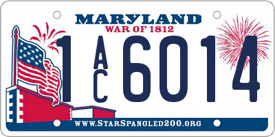 MD license plate 1AC6014